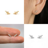 Horse Eye Zircon Stud Earrings 925 Silver Plating for Women Piercing Jewelry