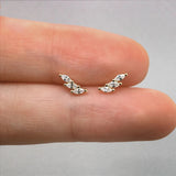 Horse Eye Zircon Stud Earrings 925 Silver Plating for Women Piercing Jewelry