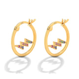 925 Silver CZ Dangle Drop Earrings Women Piercing Huggie Jewelry