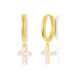 925 Silver CZ Dangle Drop Earrings Women Piercing Huggie Jewelry