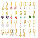 925 Silver CZ Dangle Drop Earrings Women Piercing Huggie Jewelry