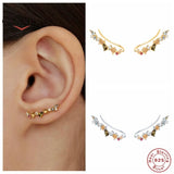 Fresh Sweet 925 Silver Stud Earrings Women 18K Plated Piercing Earring Jewelry