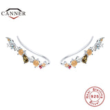 Fresh Sweet 925 Silver Stud Earrings Women 18K Plated Piercing Earring Jewelry
