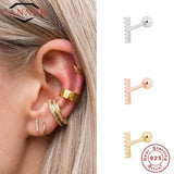 Minimalist Small Stud Earrings 925 Sterling Silver Jewelry
