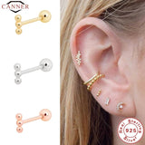 Minimalist Small Stud Earrings 925 Sterling Silver Jewelry