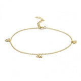 925 Silver Wind Mini Elephant Anklet Bracelet for Women