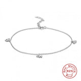 925 Silver Wind Mini Elephant Anklet Bracelet for Women