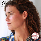 925 Silver Lightning Huggie Hoop Earrings for Women