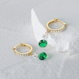 Emerald 925 Sterling Silver Drop Earrings Fine Jewelry Wedding Party
