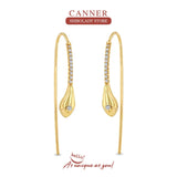 925 Sterling Silver Drop Earrings 18K Snake Wedding Party Fine Jewelry