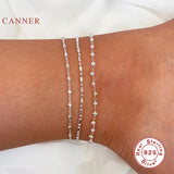 925 Silver Round Bead Anklet Bracelet Women Foot Jewelry