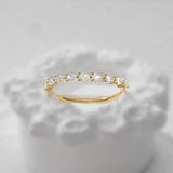 Drop Shape Gemstones Ring Thin Circle Gem Rings Fine Jewelry For Women