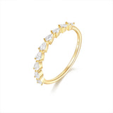 Drop Shape Gemstones Ring Thin Circle Gem Rings Fine Jewelry For Women