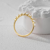 Drop Shape Gemstones Ring Thin Circle Gem Rings Fine Jewelry For Women