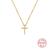 925 Sterling Silver Cross Necklace Choker for Women