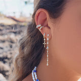 925 Silver Jesus Cross Drop Earrings 18K Wedding Party