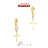 925 Silver Jesus Cross Drop Earrings 18K Wedding Party