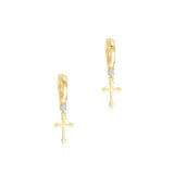 925 Silver Jesus Cross Drop Earrings 18K Wedding Party