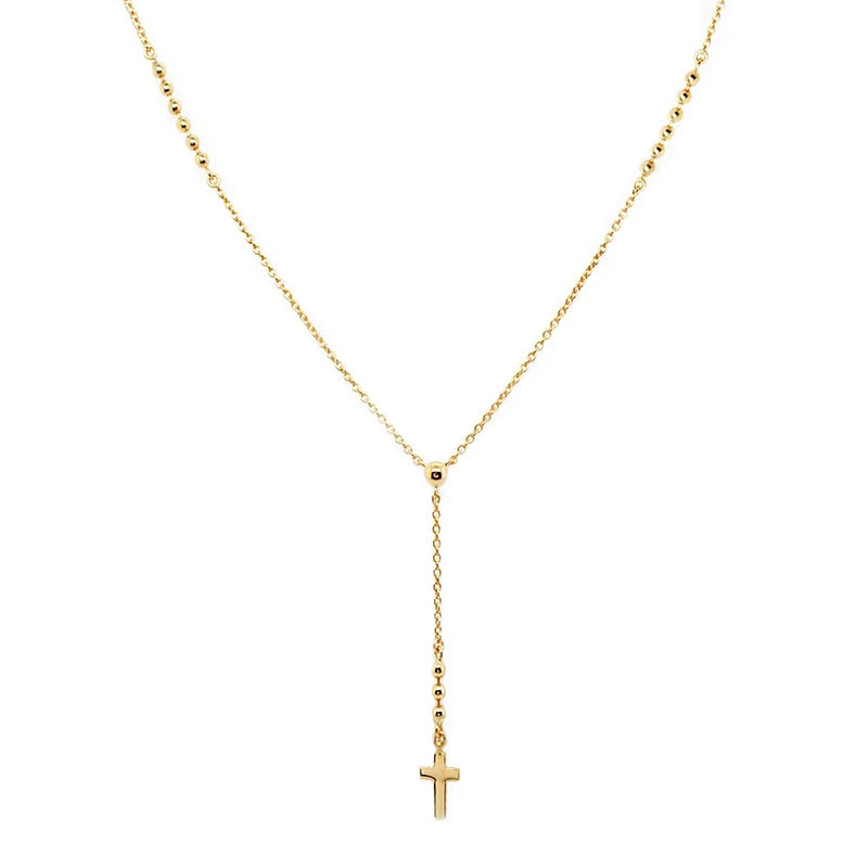 925 Silver Zirconia Jesus Cross Necklace Long Chain