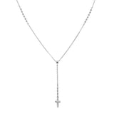 925 Silver Zirconia Jesus Cross Necklace Long Chain