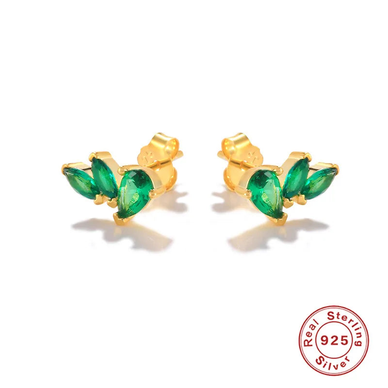 Korea Crystal Geometric Earrings 925 Silver Y2k for Women