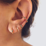 CANNER Y2K Rainbow Zircon Small Hoop Earrings for Women