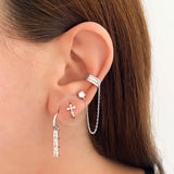 CANNER Y2K Small Hoop Earrings for Women Round Earrings Chain Snake Circle