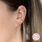 925 Silver Bling Zircon Chain Earrings for Women