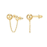 925 Silver Bling Zircon Chain Earrings for Women