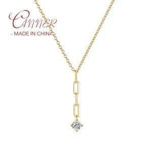 925 Silver Zricon Tassel Pendant Necklace For Women Girls