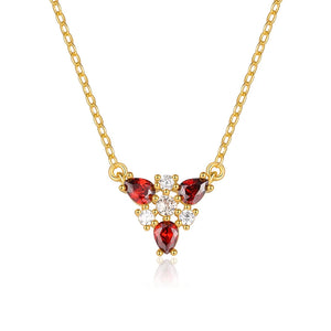 925 Silver 18k Plating Zircon Pendant Necklace for Women