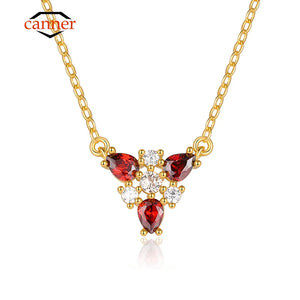 925 Silver 18k Plating Zircon Pendant Necklace for Women