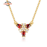 925 Silver 18k Plating Zircon Pendant Necklace for Women