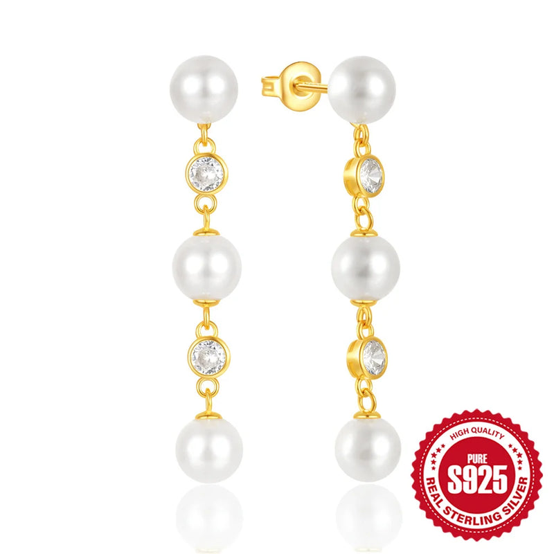 Retro Ruby Stud Earrings S925 Silver Romantic Women Earrings