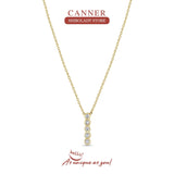 Zircon Necklace Initial Pendant 925 Silver Long Chain Wedding Jewelry 18K