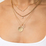 Zircon Necklace Initial Pendant 925 Silver Long Chain Wedding Jewelry 18K