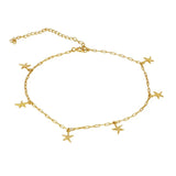 Starfish Stacked Anklet Bracelet 925 Sterling Silver Anklets Women Foot Jewelry