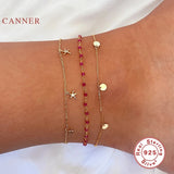 Starfish Stacked Anklet Bracelet 925 Sterling Silver Anklets Women Foot Jewelry