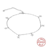 Starfish Stacked Anklet Bracelet 925 Sterling Silver Anklets Women Foot Jewelry