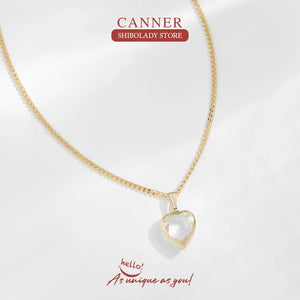 Love Crystal Necklace For Women 925 Sterling Silver Fine Jewelry