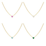 Sterling Silver Crystal Necklace for Women Paper Clip Chain
