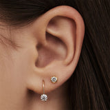925 Silver Zircon Ear Hook Stud Earrings For Women