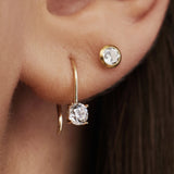 925 Silver Zircon Ear Hook Stud Earrings For Women