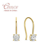 925 Silver Zircon Ear Hook Stud Earrings For Women