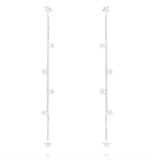 925 Silver Mini Star Drop Earrings Plata 925 Long Chain Jewelry