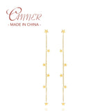 925 Silver Mini Star Drop Earrings Plata 925 Long Chain Jewelry