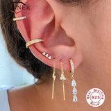 925 Sterling Silver Hoop Earrings For Women Round Huggie Earring