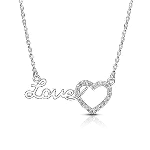 925 Silver Zircon Mom's Letter Pendant Necklace for Woman