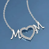 925 Silver Zircon Mom's Letter Pendant Necklace for Woman