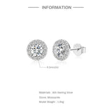 1CT Moissanite Piercing Earrings 925 Sterling Silver - Pass Diamond Test